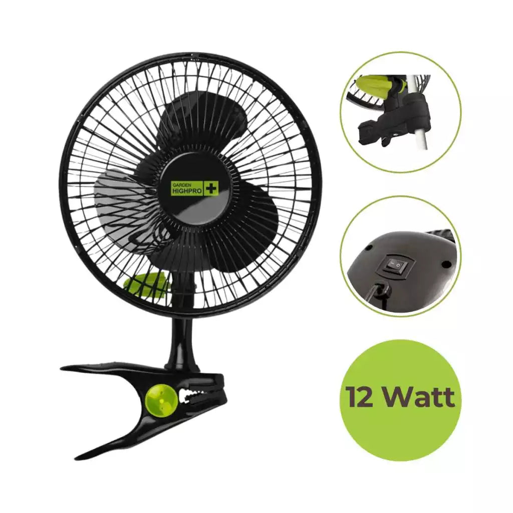 Clip Ventilator 12W | Ø20cm mit Stangenclip | PROFAN PROFESSIONAL | Garden Highpro